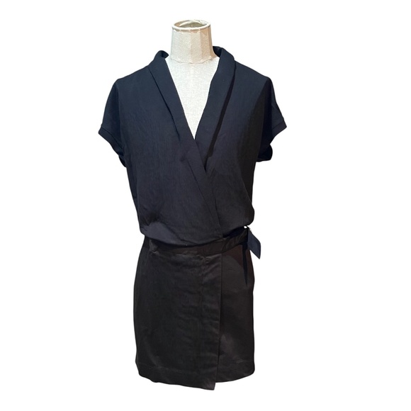 Lacoste Dresses & Skirts - Lacoste Wrap Dress Short Sleeve Black Logo Size 34